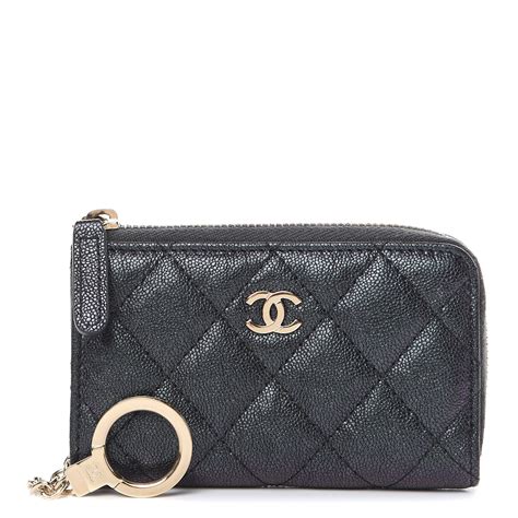 chanel 4 key holder|chanel zipped key holder.